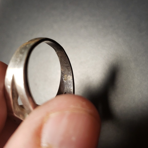 STERLING SILVER INTERLOCKING HEARTS RING size 7 - Picture 3 of 3